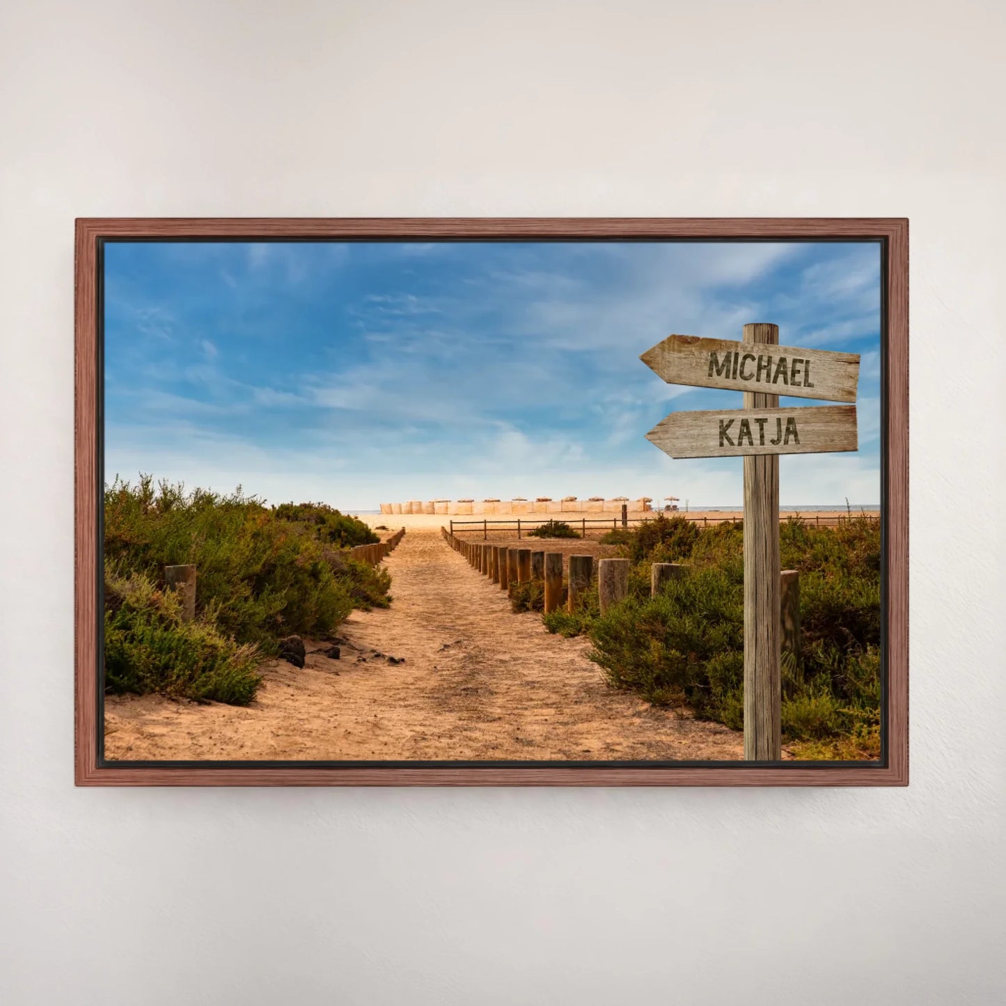 Personalisierte Leinwand "Strandweg" - Vechteshop
