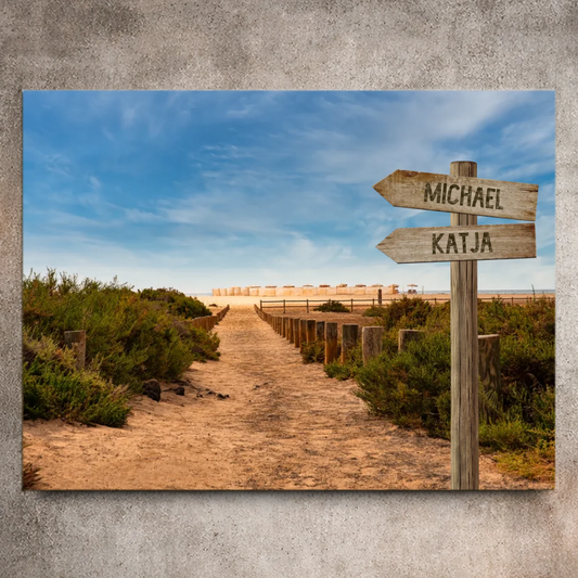 Personalisierte Leinwand "Strandweg" - Vechteshop
