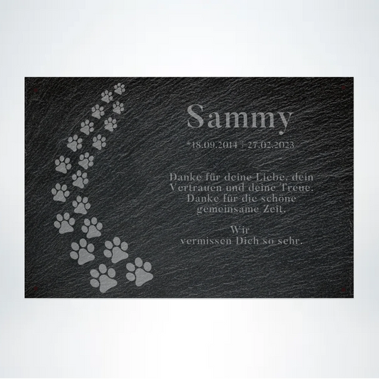 Hunde Gedenktafel mit Spruch Pfoten 30x20 cm - Vechteshop
