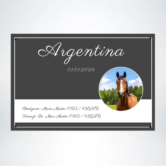 Schild für Pferdebox rund 30x20 cm - Vechteshop