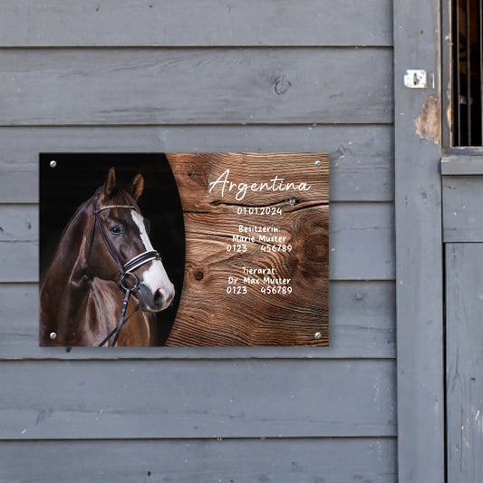 Schild für Pferdebox 30x20 cm - Vechteshop