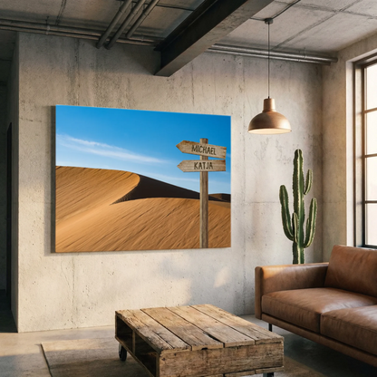 Personalisierbare Leinwand Wegweiser