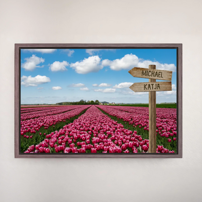 Personalized canvas "Tulip Field"