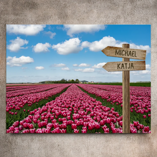 Personalisierte Leinwand "Tulpenfeld" - Vechteshop