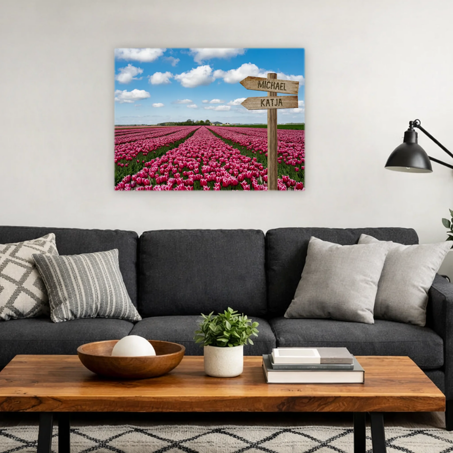 Personalisierbare Leinwand Wegweiser