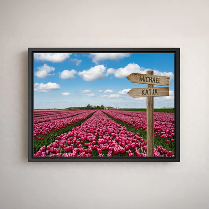 Personalized canvas "Tulip Field"