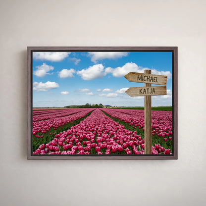 Personalized canvas "Tulip Field"
