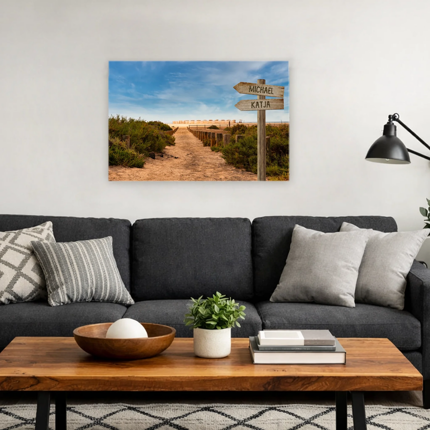 Personalisierte Leinwand "Strandweg" - Vechteshop