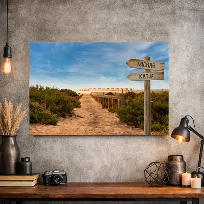 Personalisierte Leinwand "Strandweg" - Vechteshop