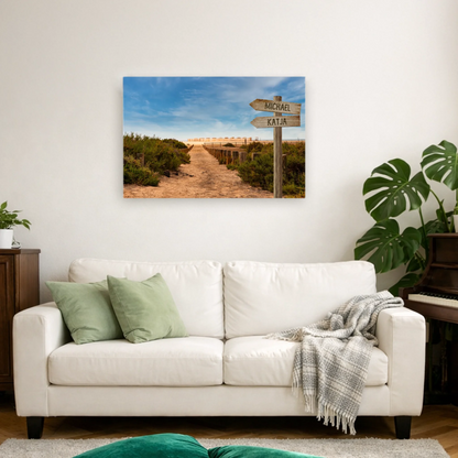 Personalisierte Leinwand "Strandweg" - Vechteshop