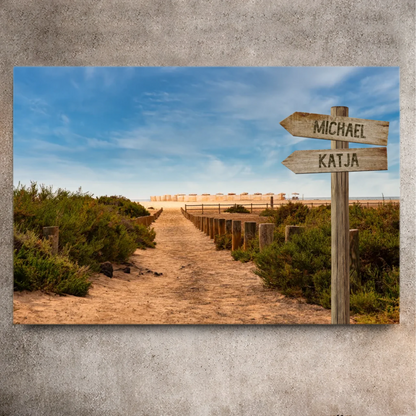 Personalisierbare Leinwand Wegweiser