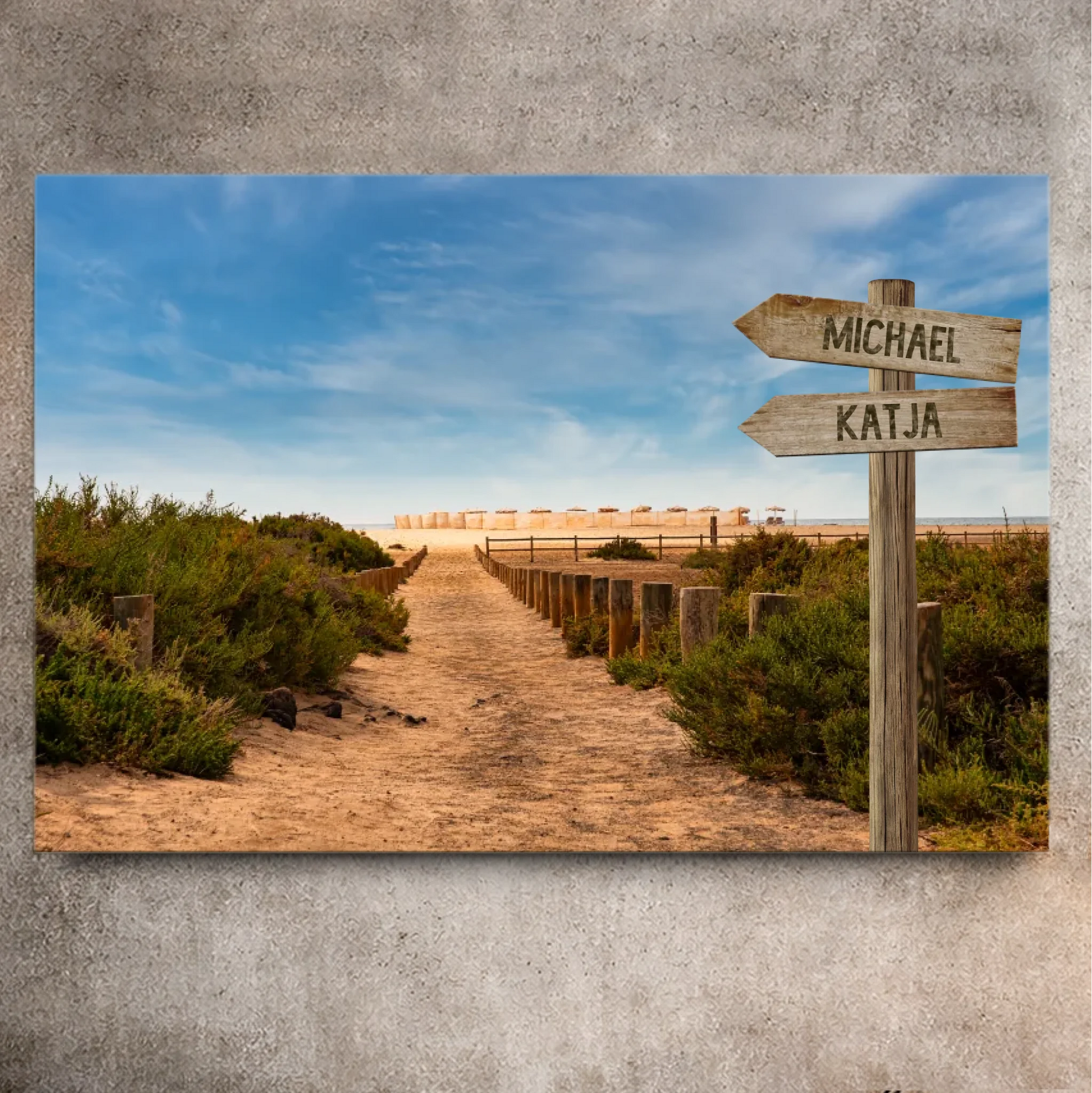 Personalisierte Leinwand "Strandweg" - Vechteshop
