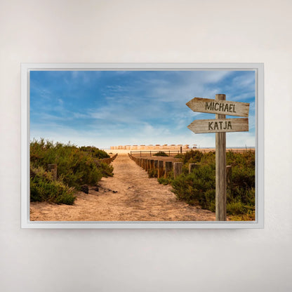 Personalisierte Leinwand "Strandweg" - Vechteshop