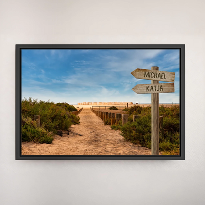 Personalisierte Leinwand "Strandweg" - Vechteshop