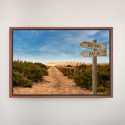 Personalisierte Leinwand "Strandweg" - Vechteshop