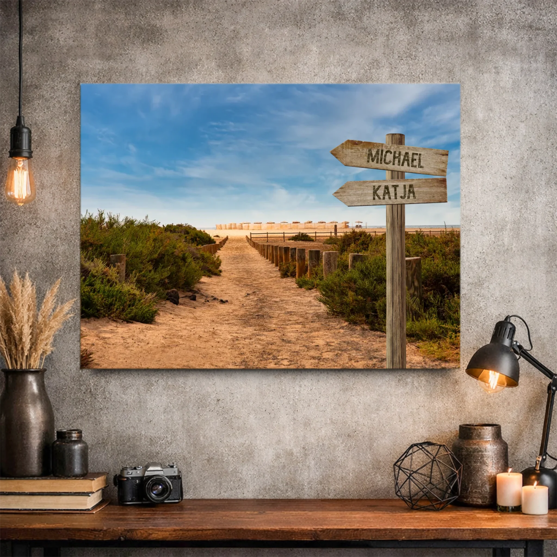 Personalisierte Leinwand "Strandweg" - Vechteshop