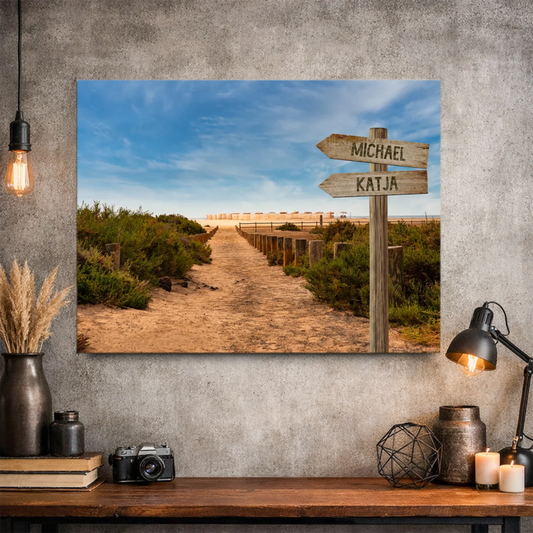 Personalisierte Leinwand "Strandweg" - Vechteshop