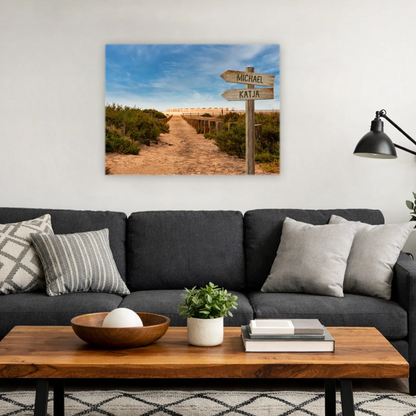 Personalisierte Leinwand "Strandweg" - Vechteshop