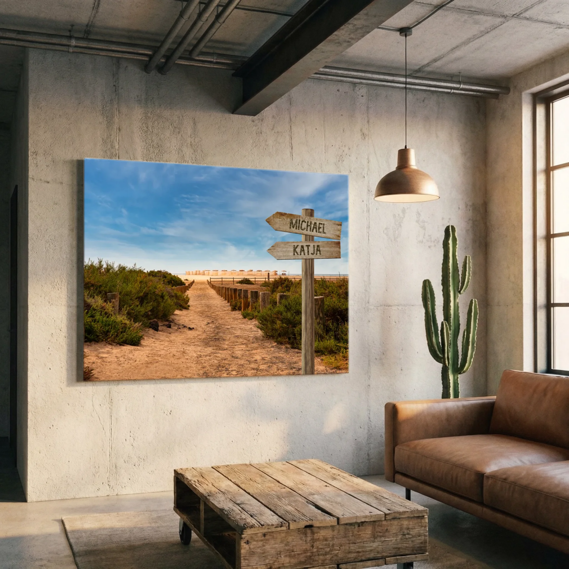 Personalisierbare Leinwand Wegweiser
