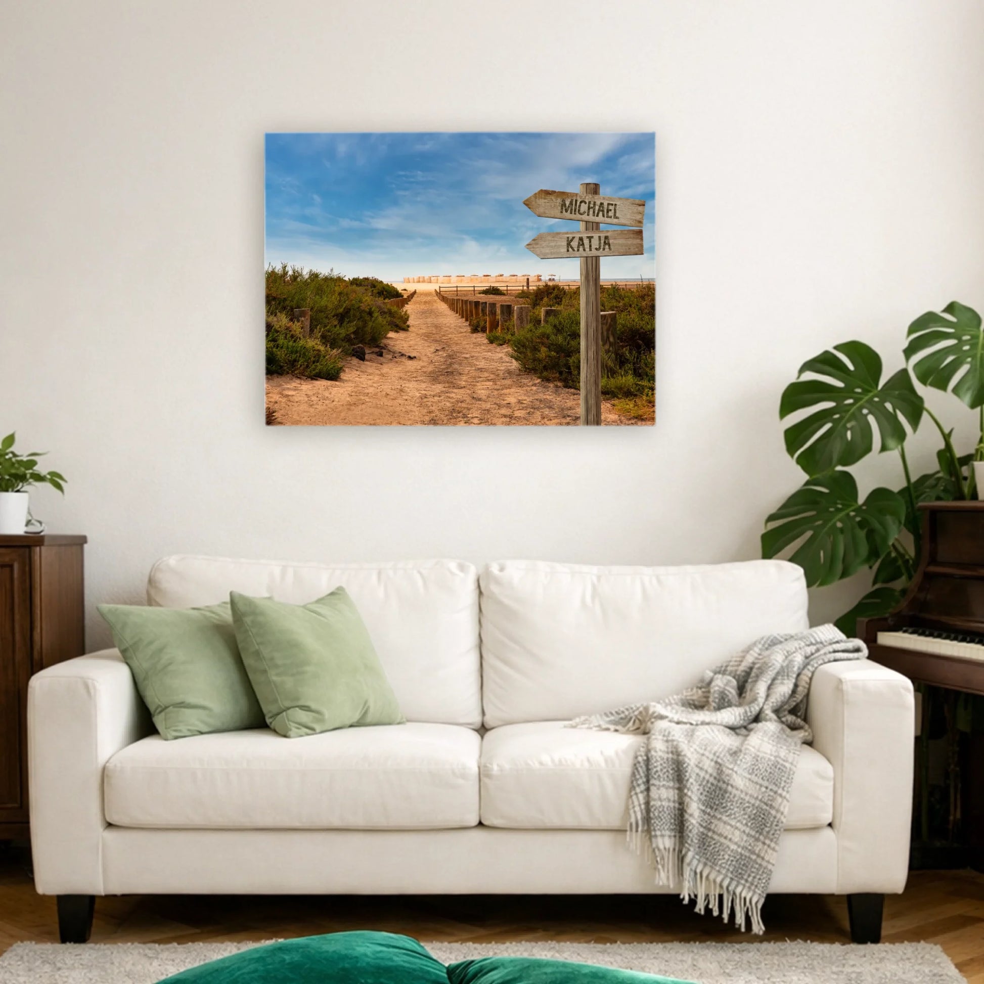 Personalisierte Leinwand "Strandweg" - Vechteshop