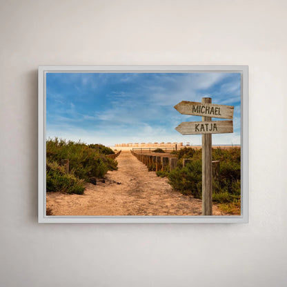 Personalisierte Leinwand "Strandweg" - Vechteshop