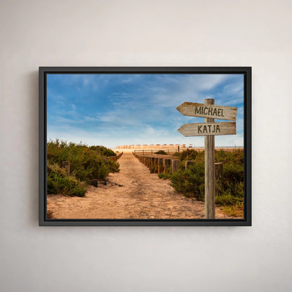 Personalisierte Leinwand "Strandweg" - Vechteshop