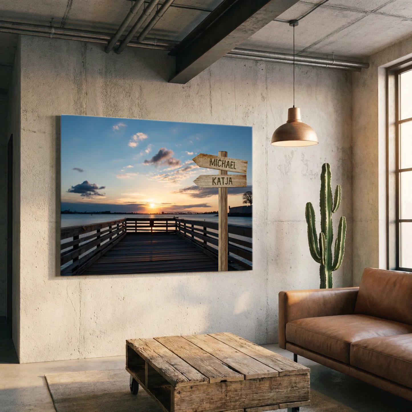 Personalisierbare Leinwand Wegweiser