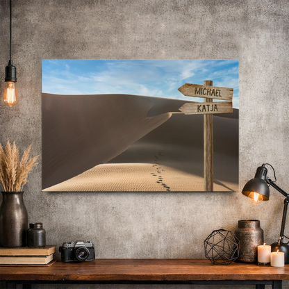Personalisierbare Leinwand Wegweiser