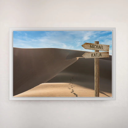 Personalized canvas "Footprints in the Sand"