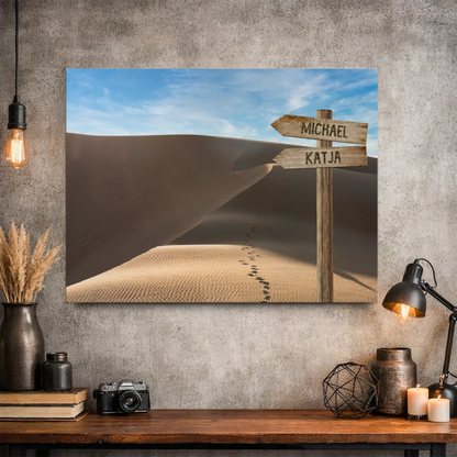 Personalisierbare Leinwand Wegweiser
