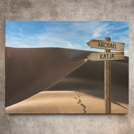 Personalisierte Leinwand "Spuren im Sand" - Vechteshop