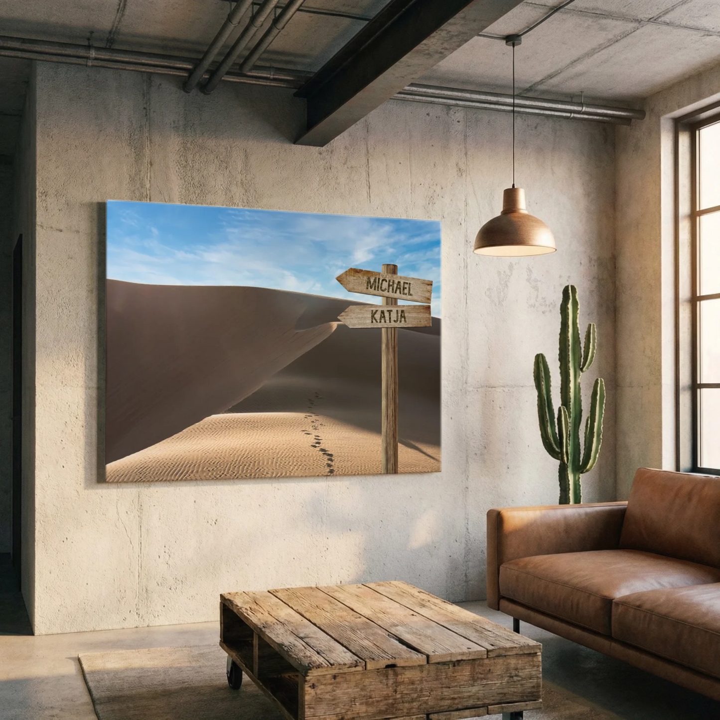 Personalisierbare Leinwand Wegweiser