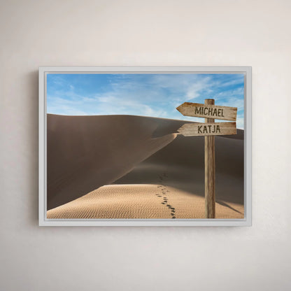 Personalized canvas "Footprints in the Sand"