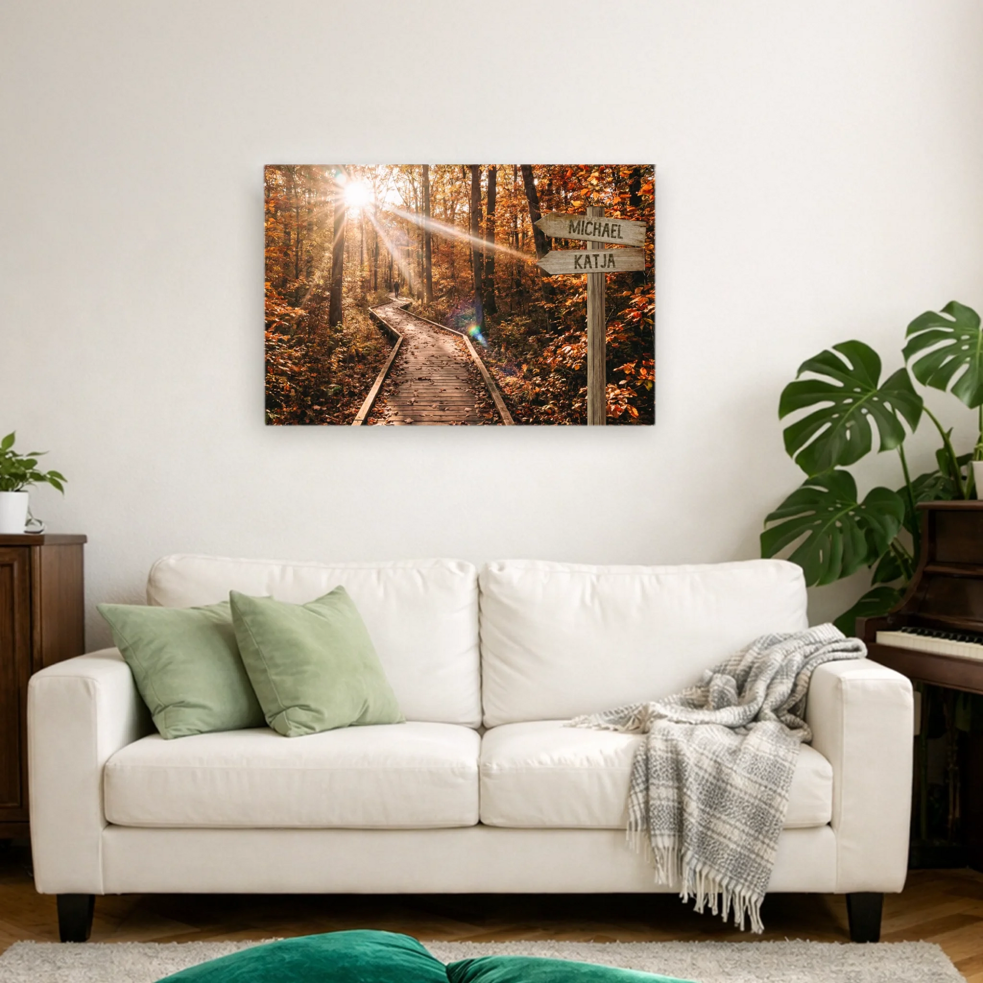 Personalisierte Leinwand "Herbstwald" - Vechteshop