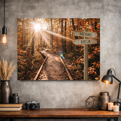 Personalisierte Leinwand "Herbstwald" - Vechteshop