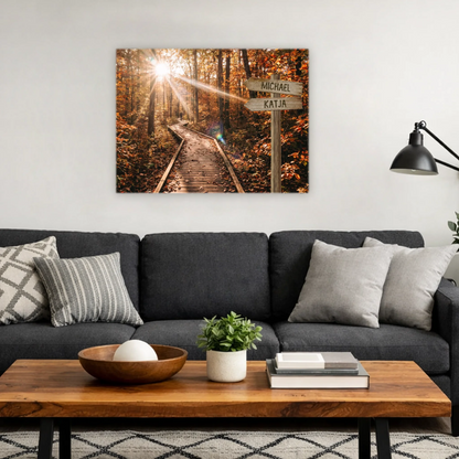 Personalisierte Leinwand "Herbstwald" - Vechteshop