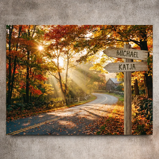 Personalisierte Leinwand "Herbststraße" - Vechteshop
