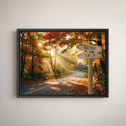 Personalized canvas "Autumn Street"