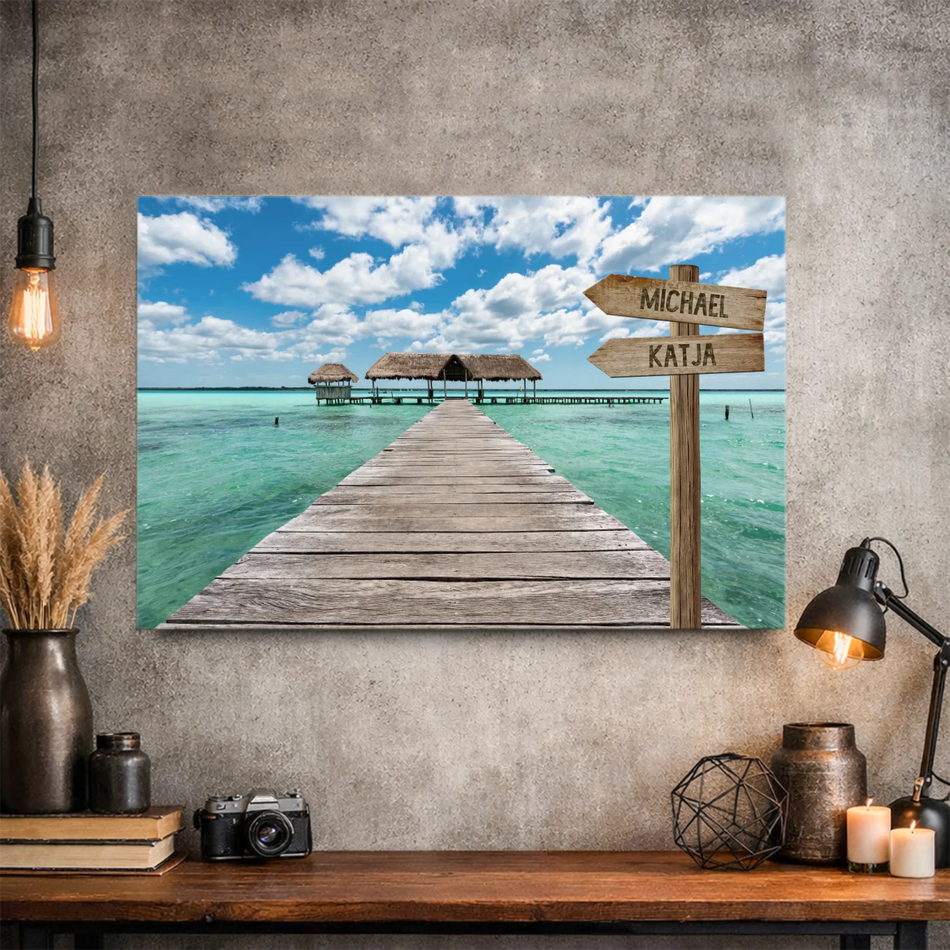 Personalisierte Leinwand "Bootsanleger" - Vechteshop