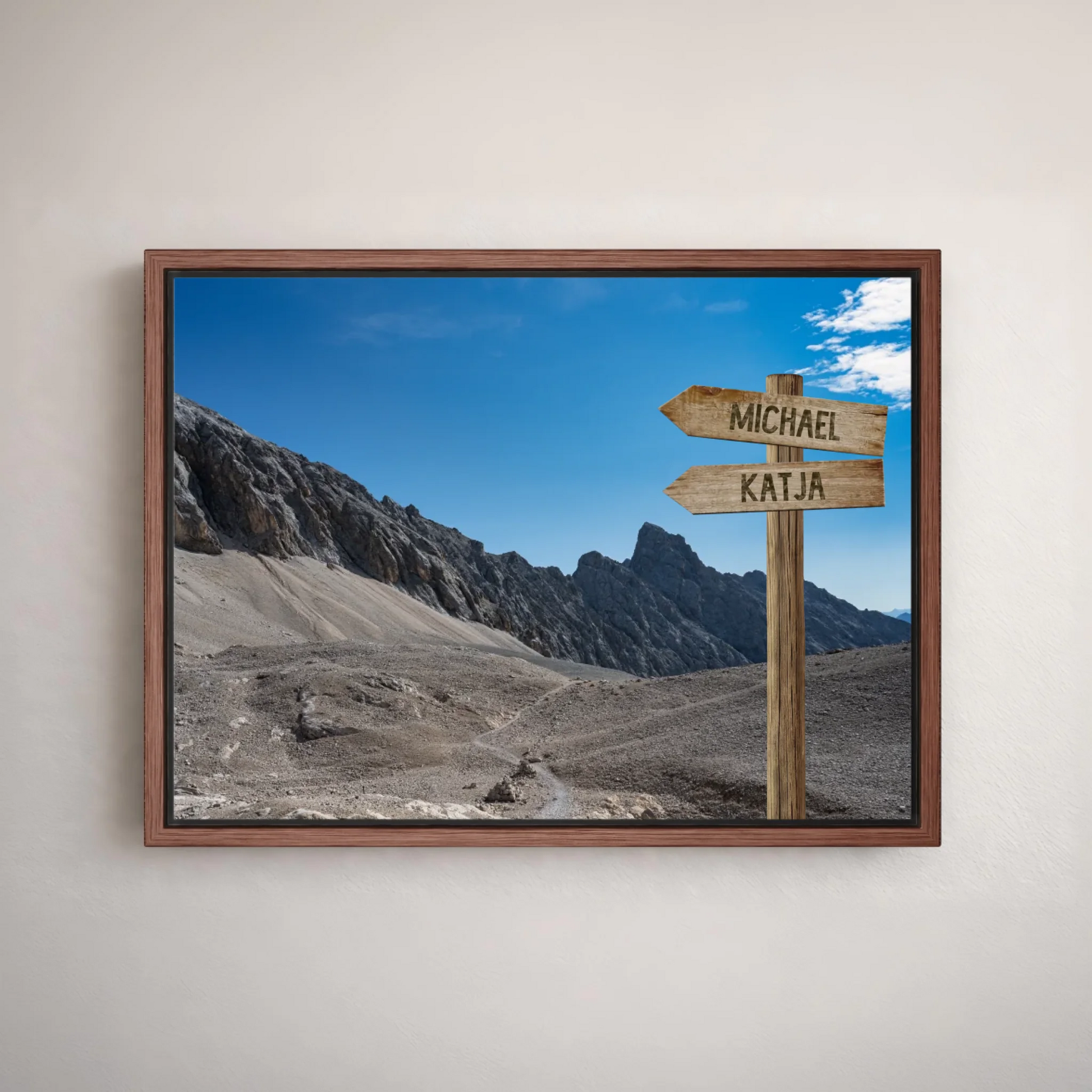 Personalisierte Leinwand "Bergpfad" - Vechteshop