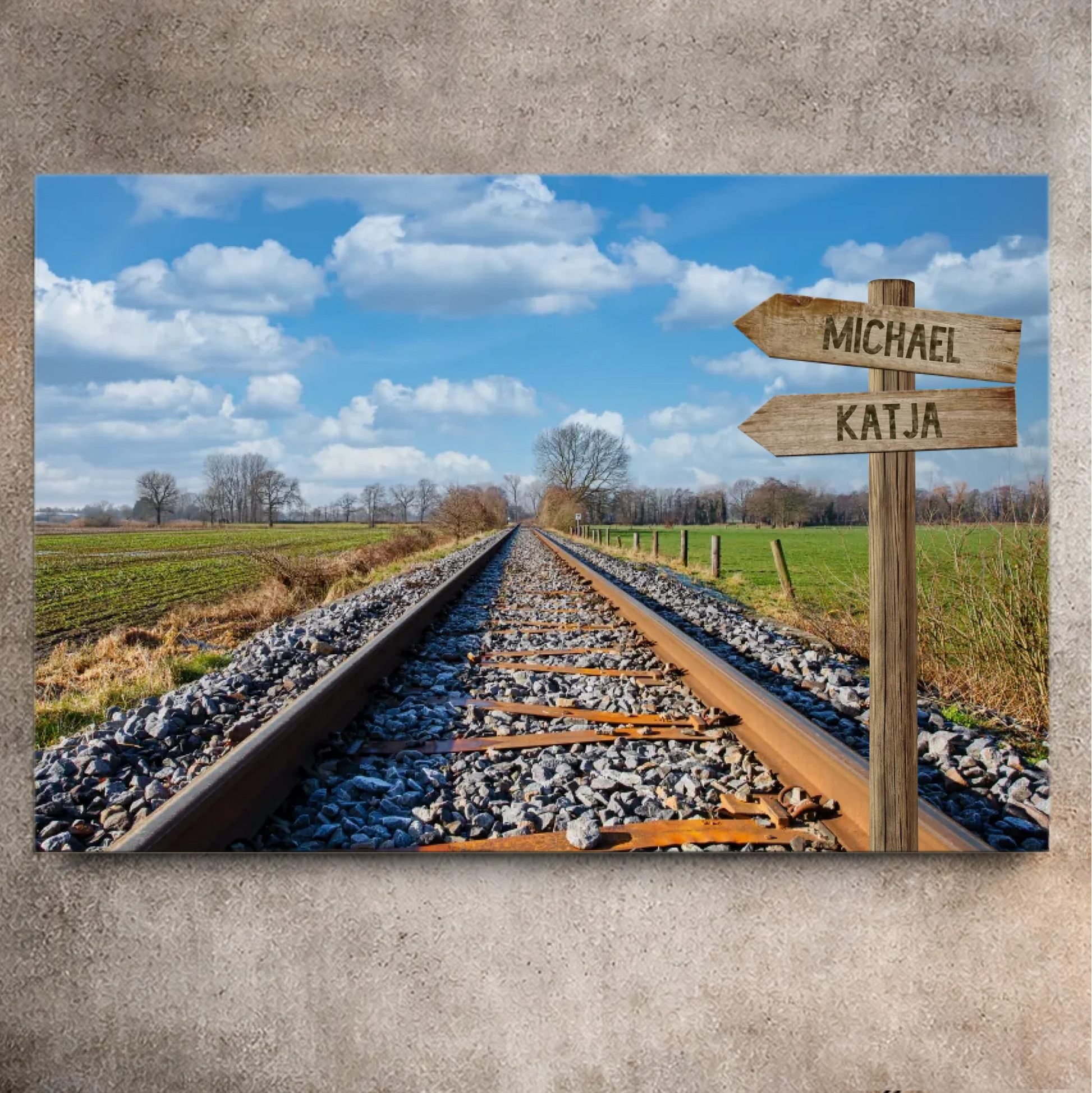 Personalisierte Leinwand "Bahnweg" - Vechteshop