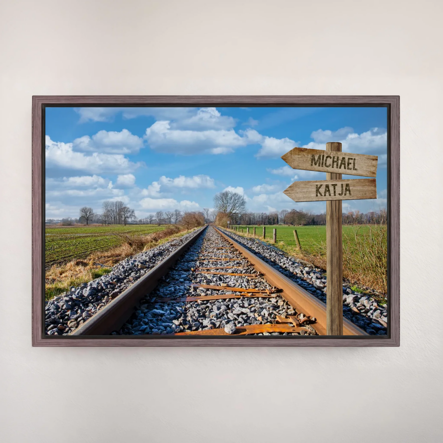 Personalisierte Leinwand "Bahnweg" - Vechteshop