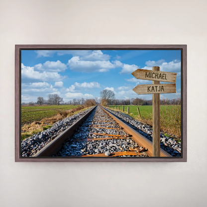 Personalisierte Leinwand "Bahnweg" - Vechteshop