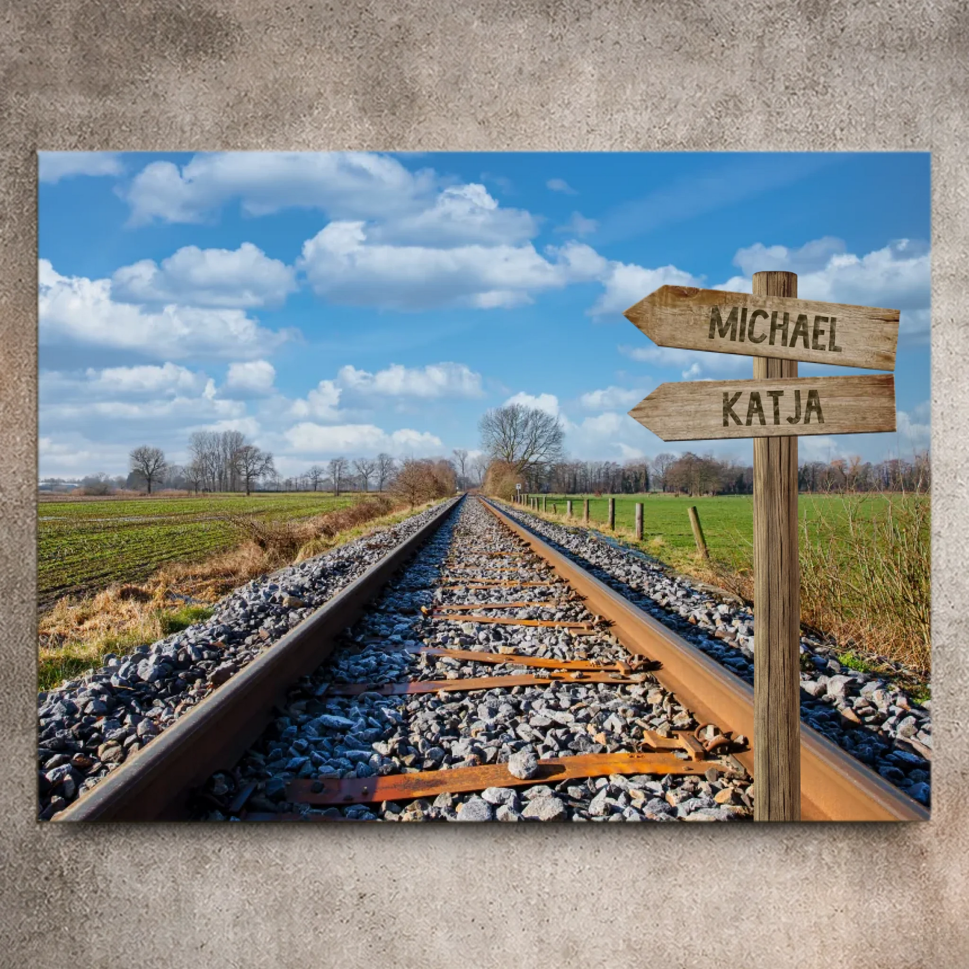 Personalisierte Leinwand "Bahnweg" - Vechteshop