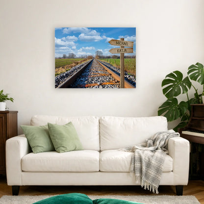 Personalisierte Leinwand "Bahnweg" - Vechteshop