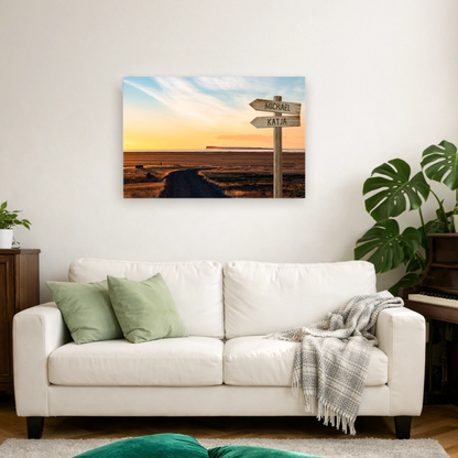 Personalisierbare Leinwand Wegweiser Feld