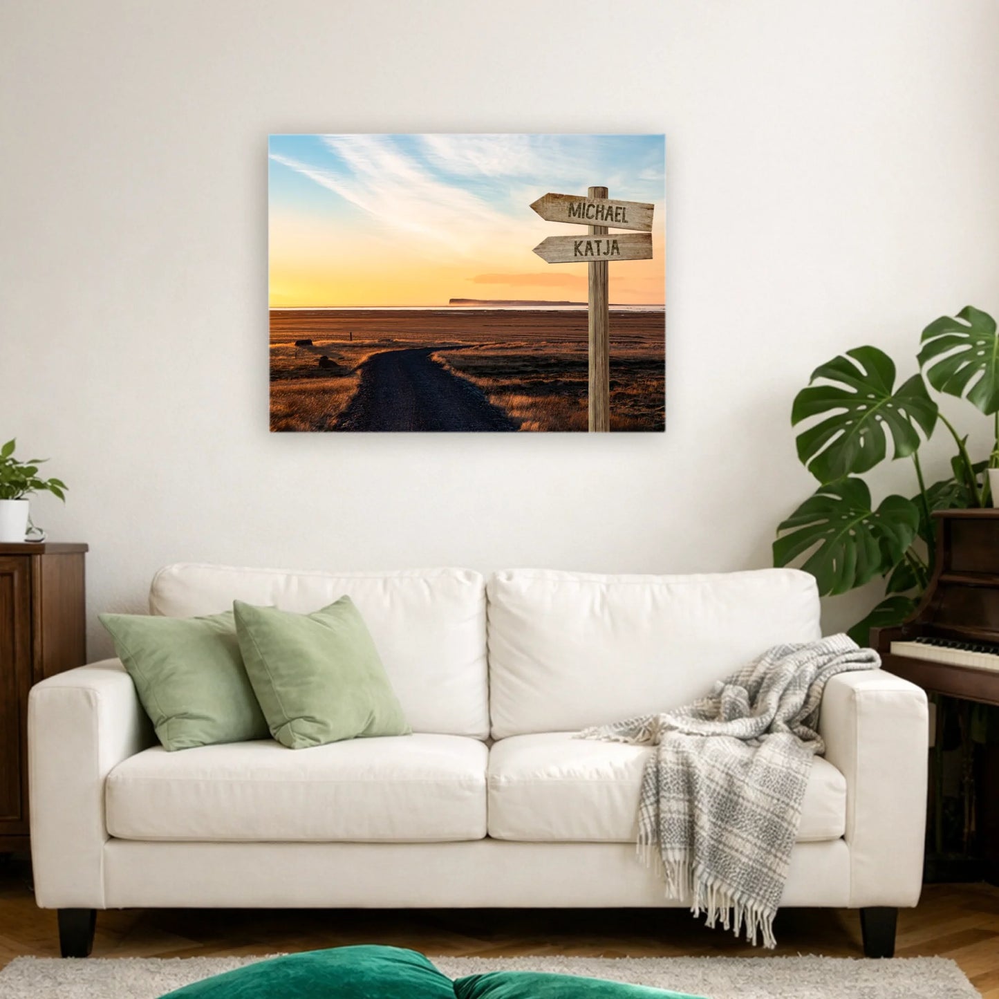 Personalisierbare Leinwand Wegweiser Feld