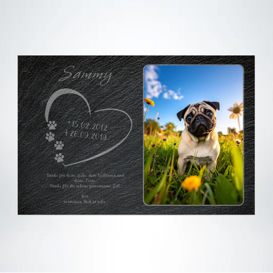Hunde Gedenktafel mit Foto rechteckig 30x20 cm - Vechteshop