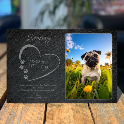 Hunde Gedenktafel mit Foto rechteckig 30x20 cm - Vechteshop