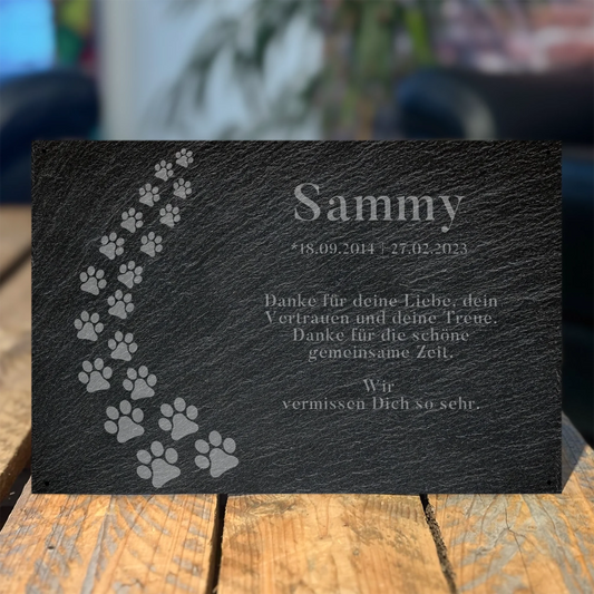 Hunde Gedenktafel mit Spruch Pfoten 30x20 cm - Vechteshop